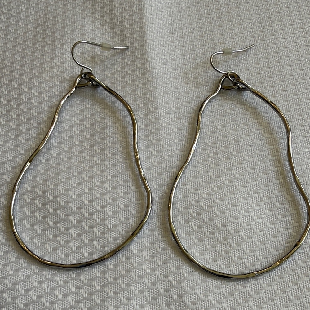 Park Lane Textured Silver Teardrop Earrings